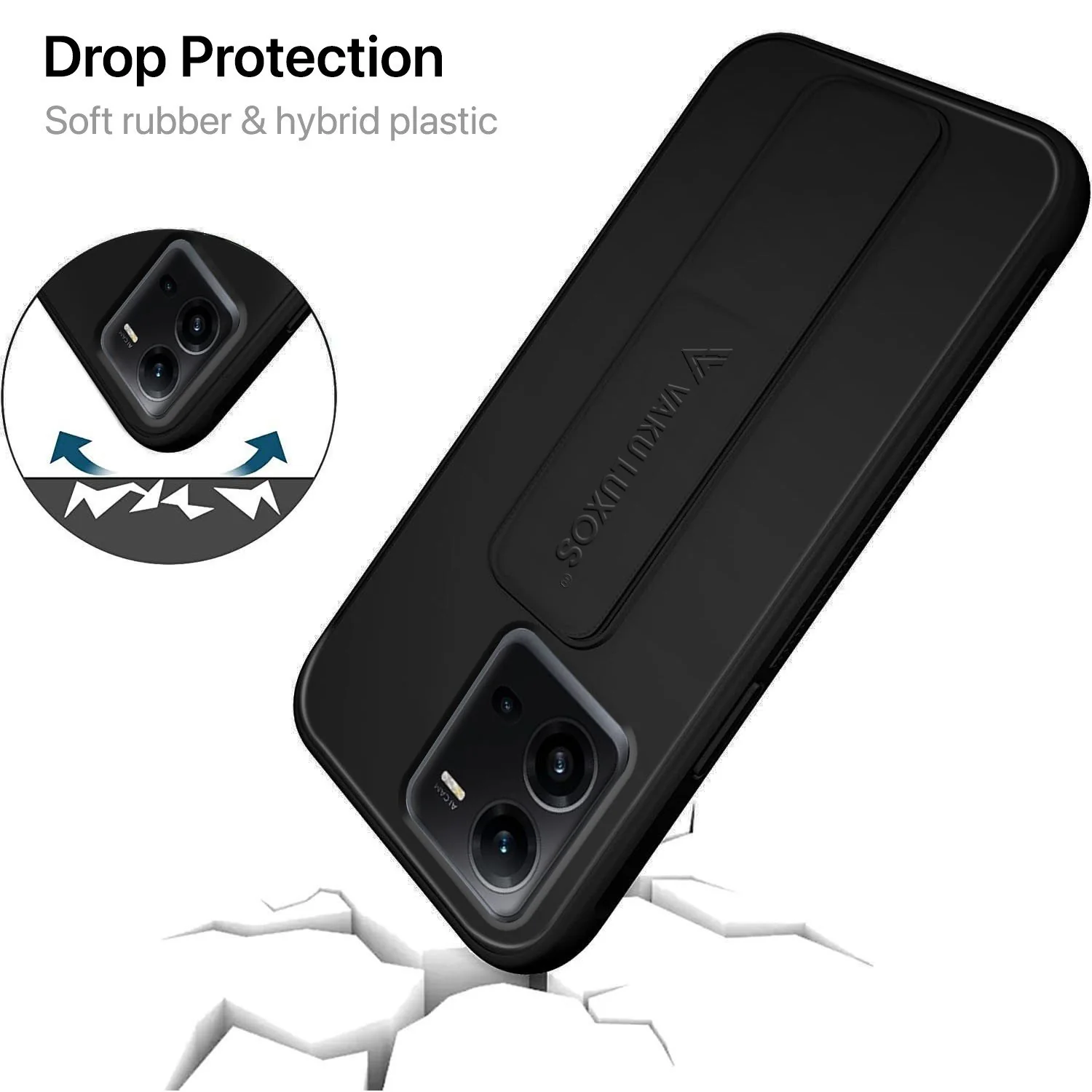 Vaku ® Vivo V25 Harbor Grip Multi-Functional TPU Back Cover - Image 3