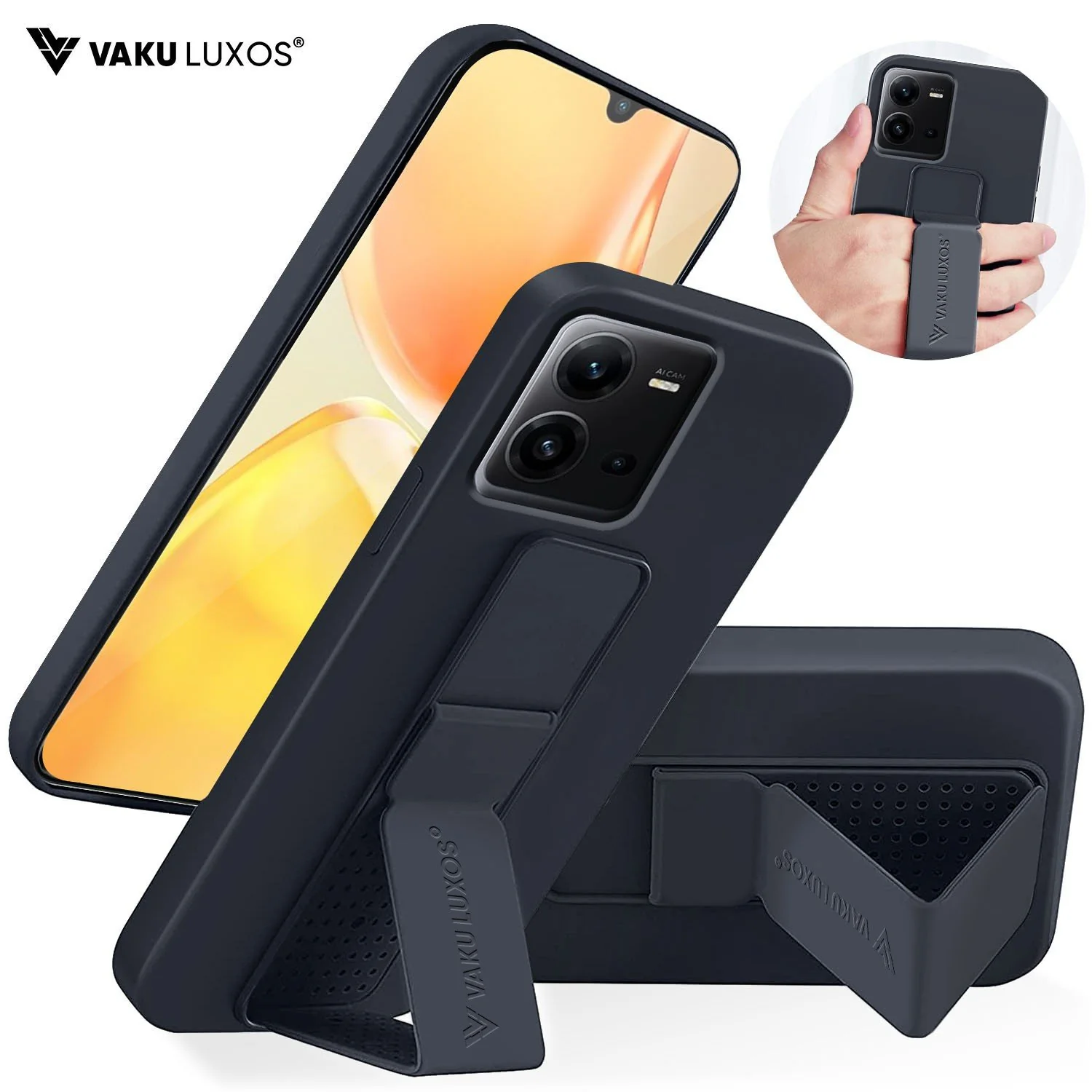 Vaku ® Vivo V25 Harbor Grip Multi-Functional TPU Back Cover - Image 4