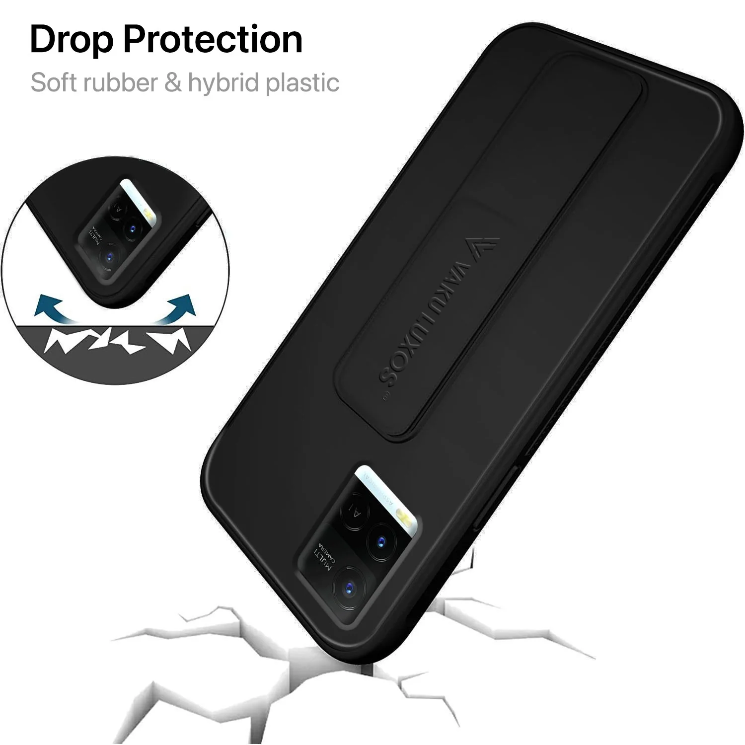 Vaku ® Vivo Y21 / Y33s / Y21e / Y21T Harbor Grip Multi-Functional TPU Back Cover - Image 10