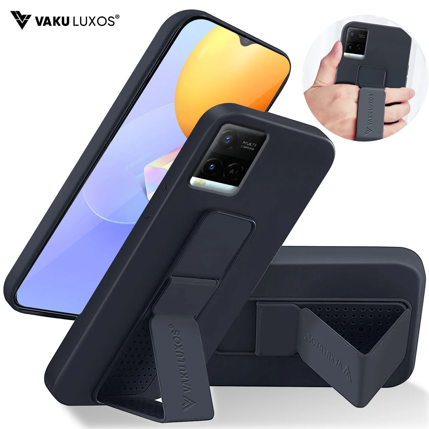 Vaku ® Vivo Y21 / Y33s / Y21e / Y21T Harbor Grip Multi-Functional TPU Back Cover - Image 2