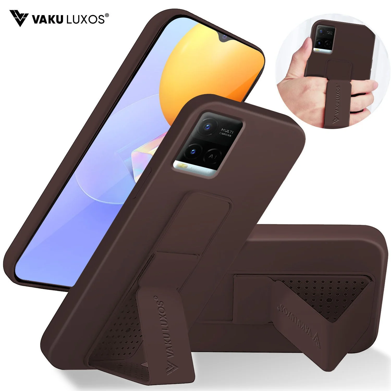 Vaku ® Vivo Y21 / Y33s / Y21e / Y21T Harbor Grip Multi-Functional TPU Back Cover - Image 3