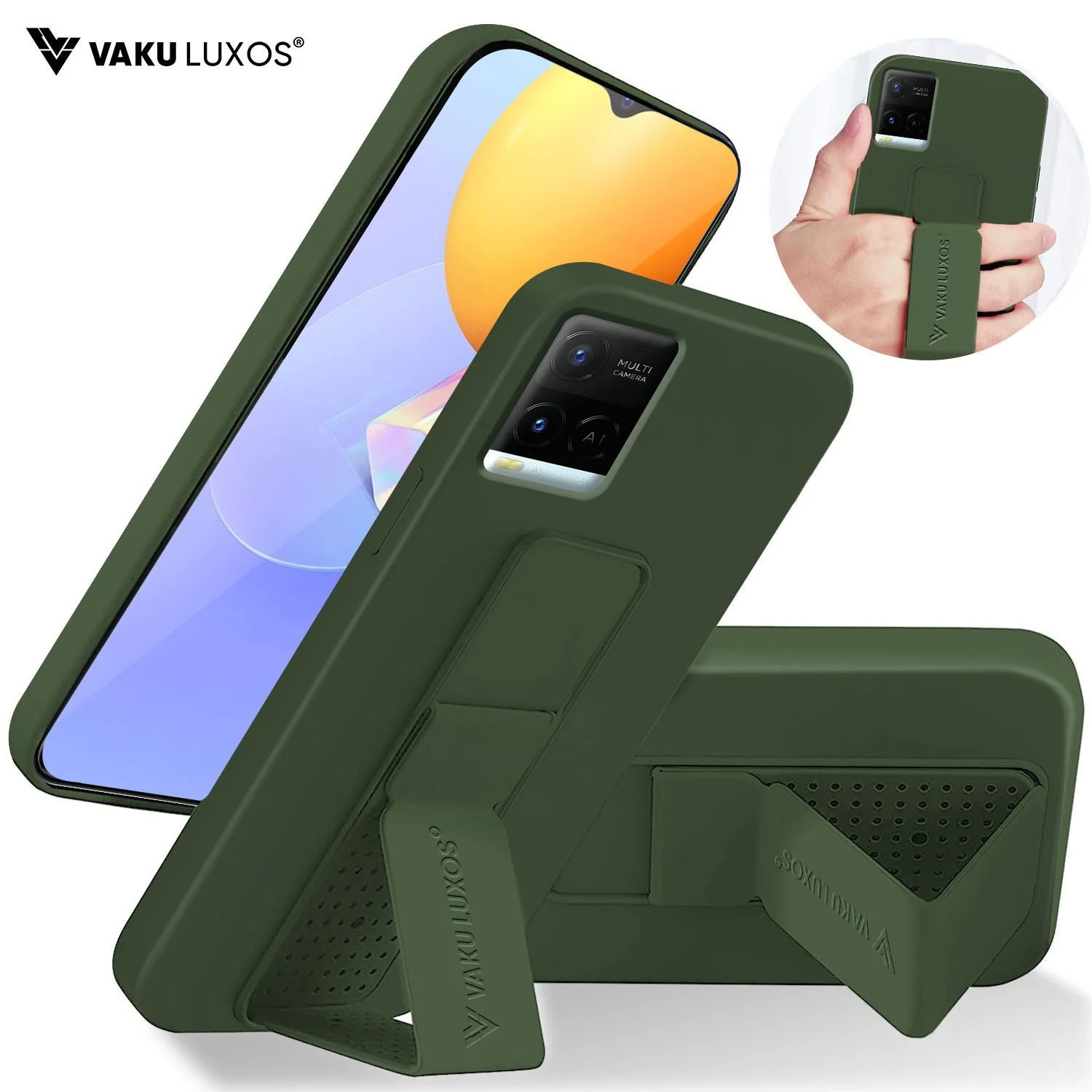 Vaku ® Vivo Y21 / Y33s / Y21e / Y21T Harbor Grip Multi-Functional TPU Back Cover - Image 4