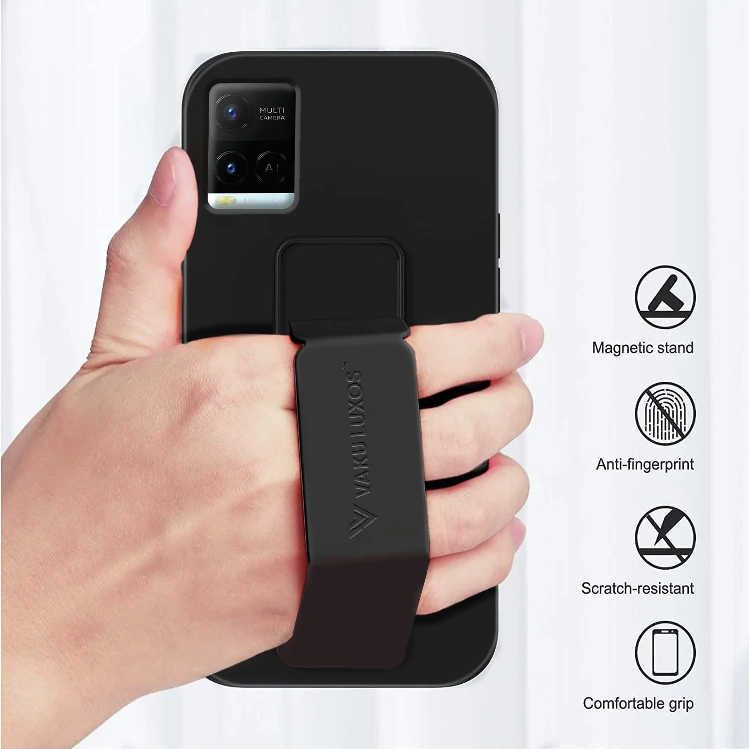 Vaku ® Vivo Y21 / Y33s / Y21e / Y21T Harbor Grip Multi-Functional TPU Back Cover - Image 8