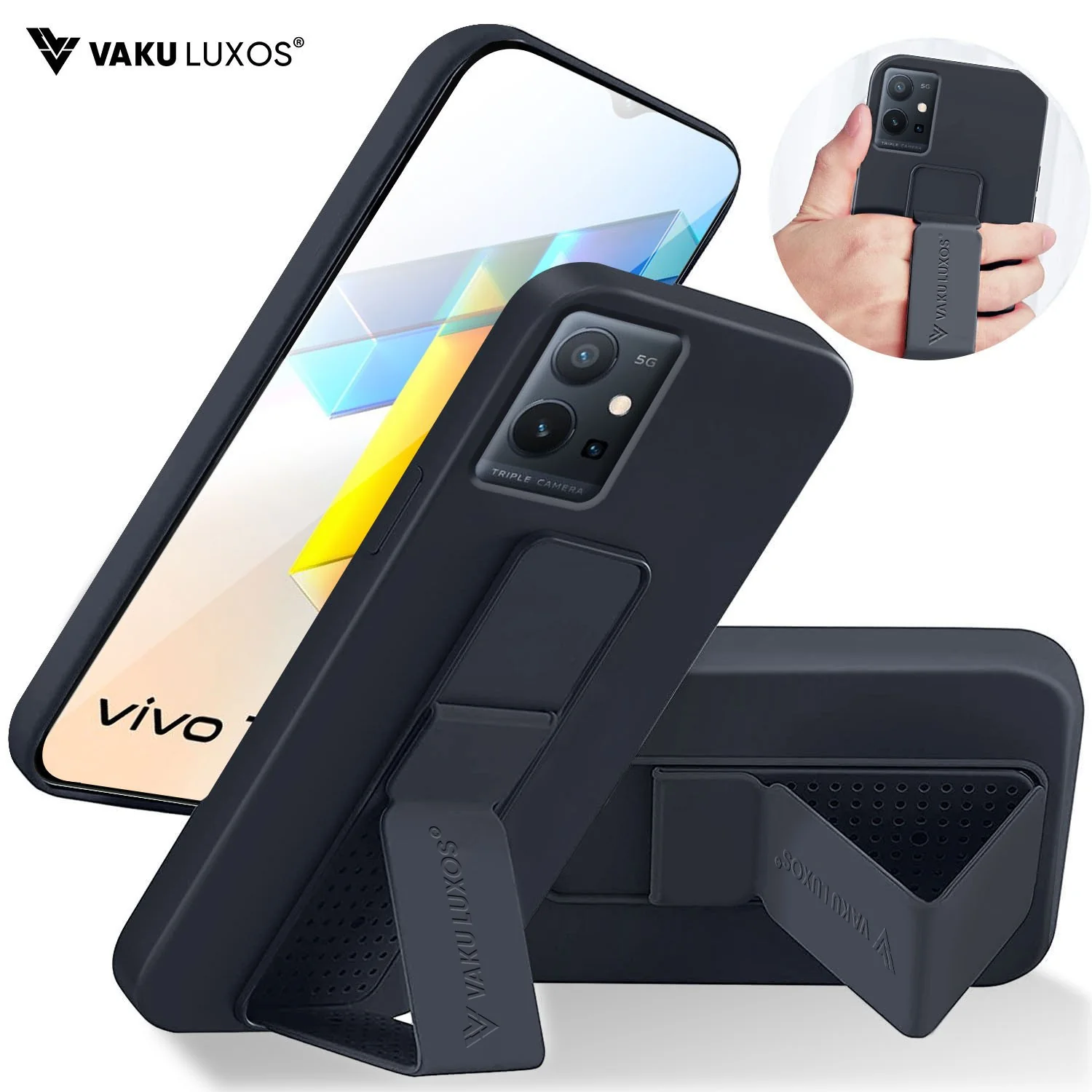 Vaku ® Vivo Y75 / T1 5G Harbor Grip Multi-Functional TPU Back Cover - Image 3
