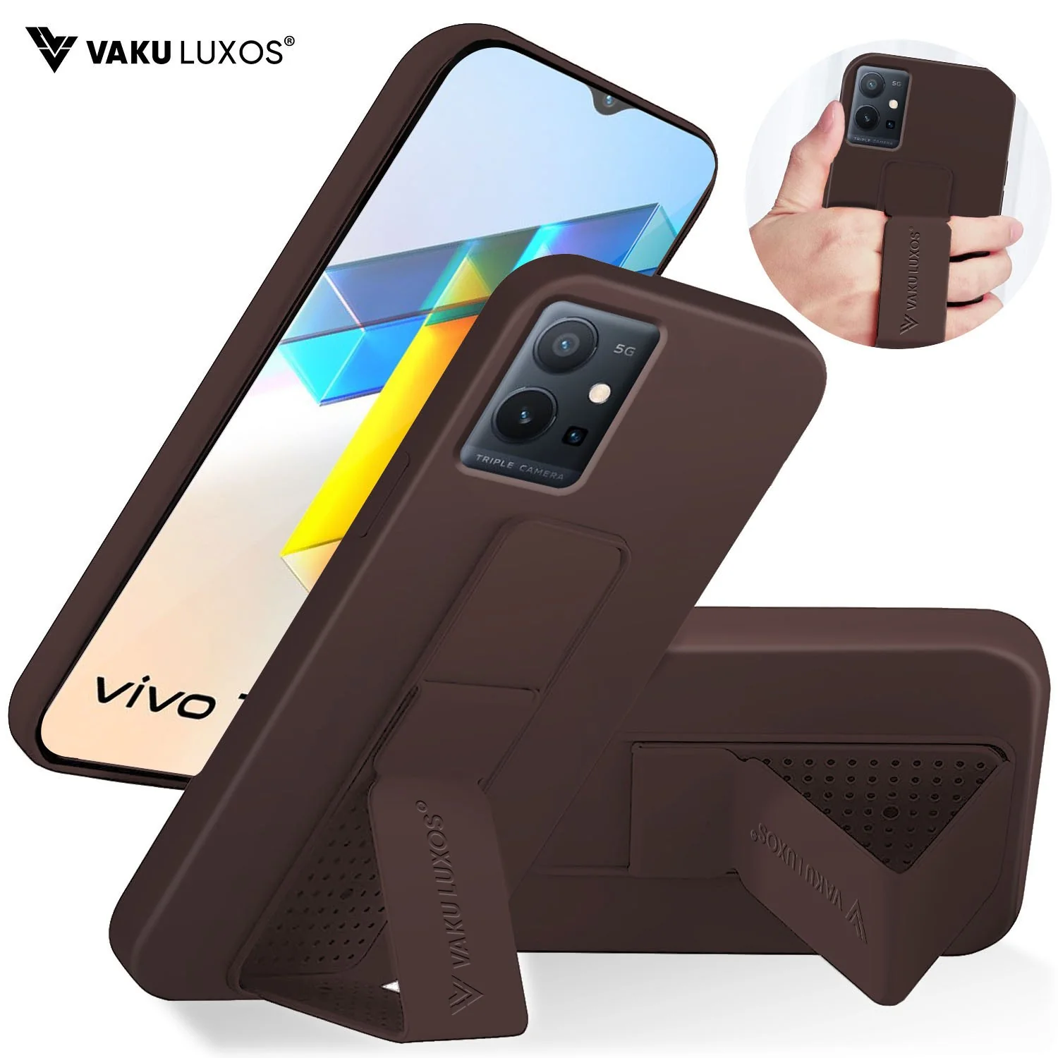 Vaku ® Vivo Y75 / T1 5G Harbor Grip Multi-Functional TPU Back Cover - Image 4