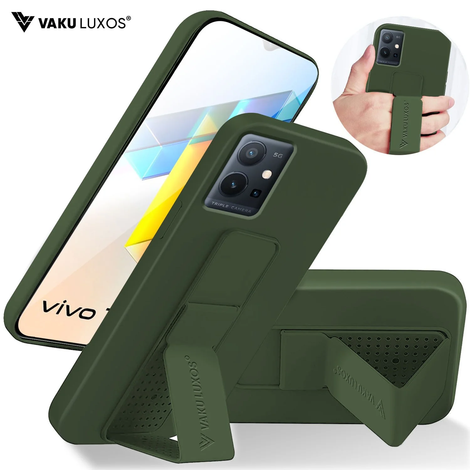 Vaku ® Vivo Y75 / T1 5G Harbor Grip Multi-Functional TPU Back Cover - Image 5