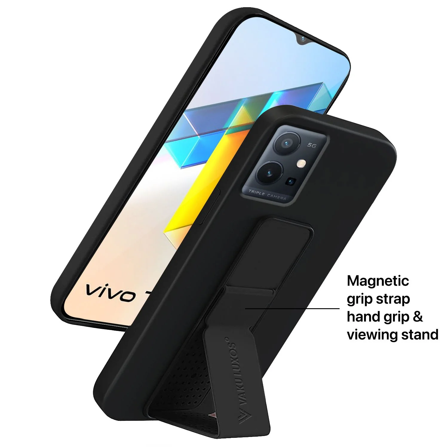 Vaku ® Vivo Y75 / T1 5G Harbor Grip Multi-Functional TPU Back Cover - Image 9
