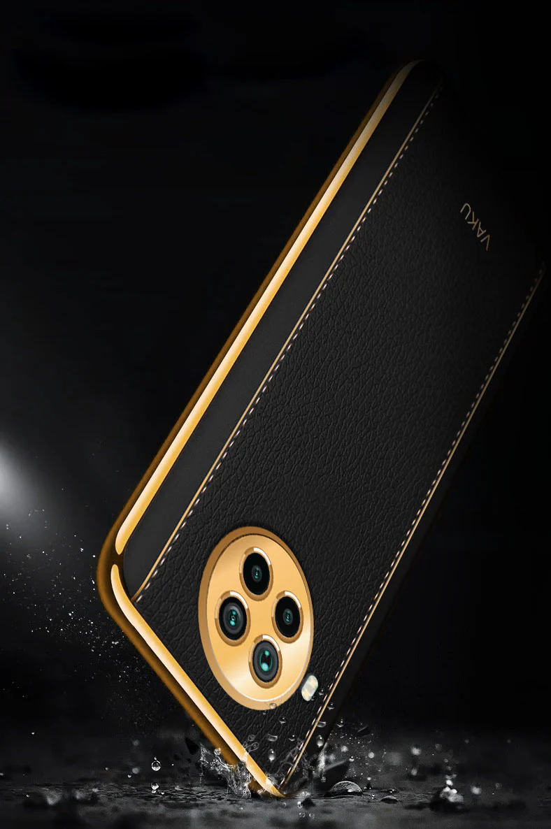 Vaku® Xiaomi Mi 10i 5G Luxemberg Series Leather Stitched Gold Electroplated Soft TPU Back Cover - Image 7