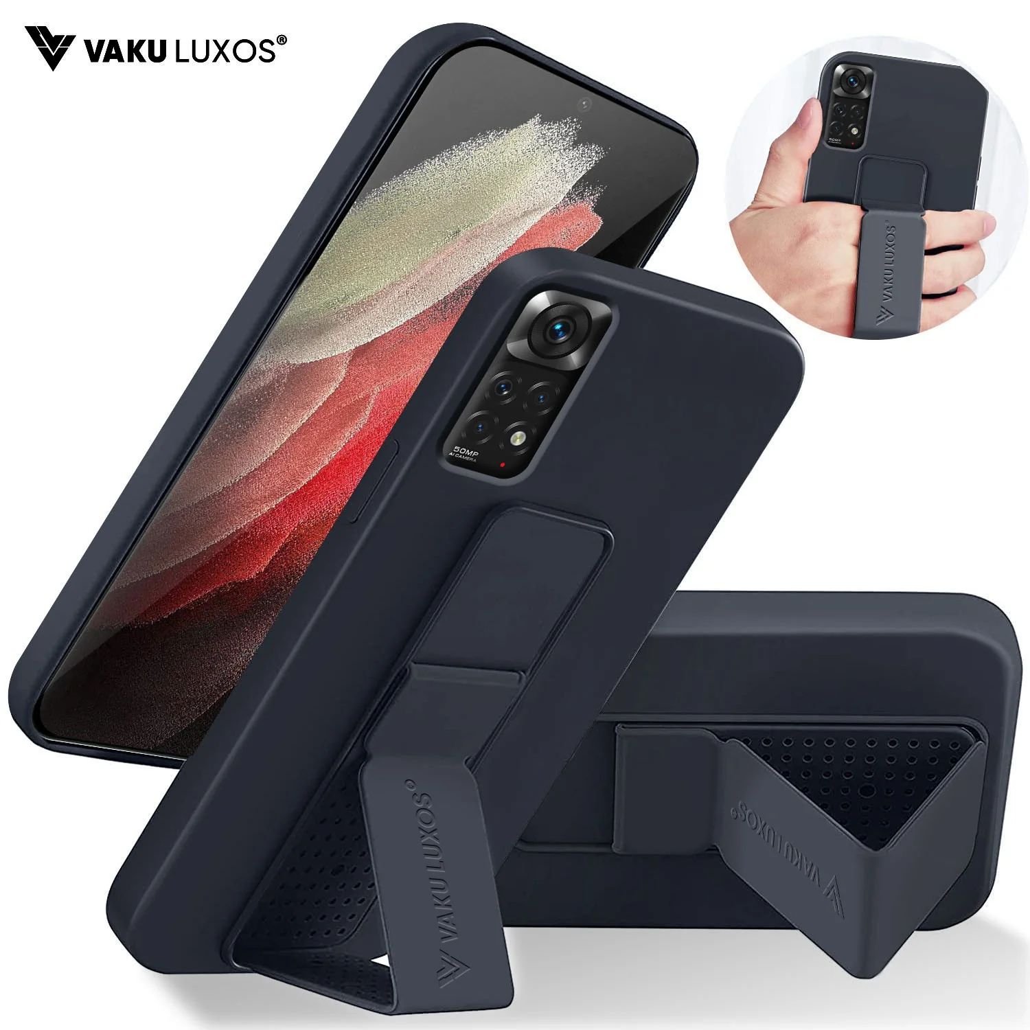 Vaku ® Xiaomi Redmi Note 11/11S Harbor Grip Multi-Functional TPU Back Cover - Image 4